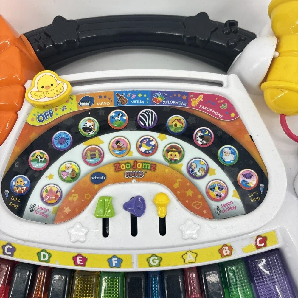 VTech Zebra Piano Zoo Jamz Toddler Learning Toy -‎ Lights & Sounds Works Great!